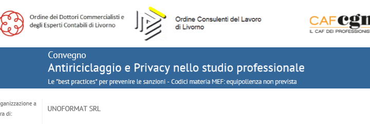 Convegno Antiriciclaggio e Privacy nello studio professionale - Le 